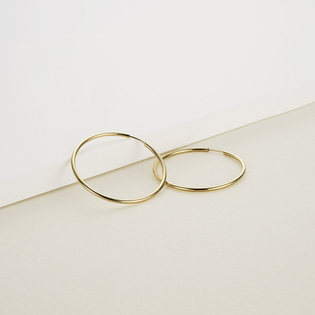 K18 フープピアス アンフィニ 30mm