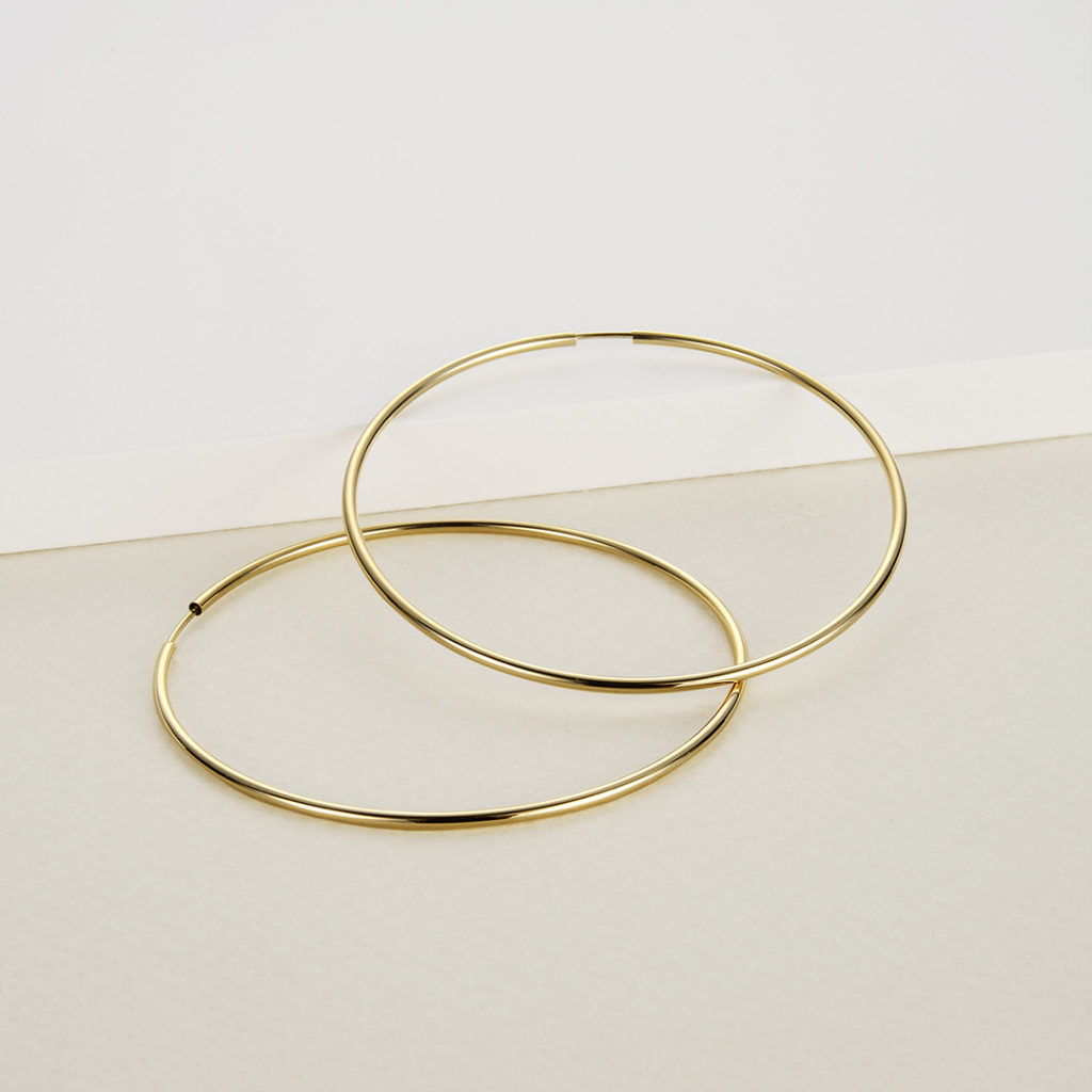 K18 フープピアス アンフィニ 50mm