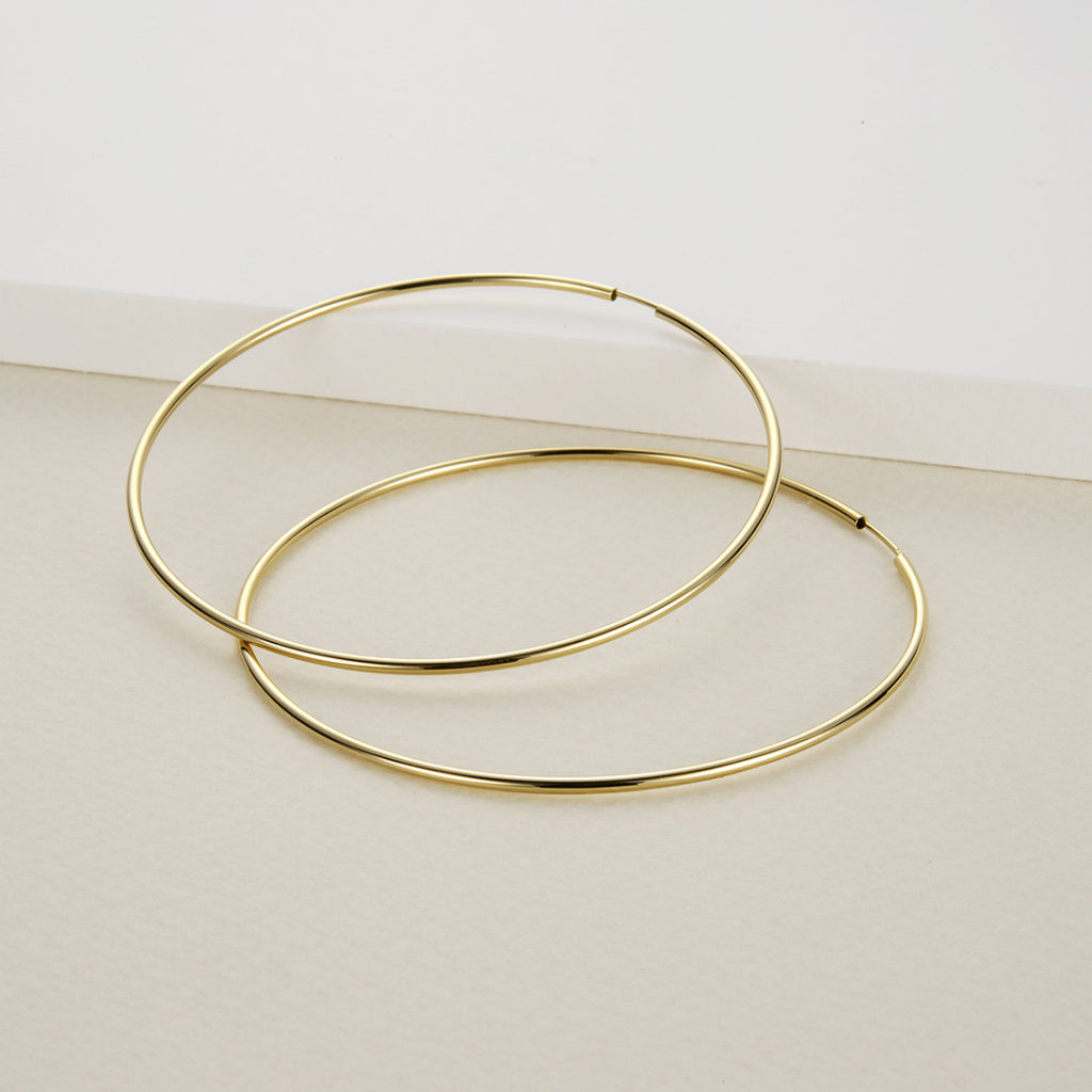 K18 フープピアス アンフィニ 60mm