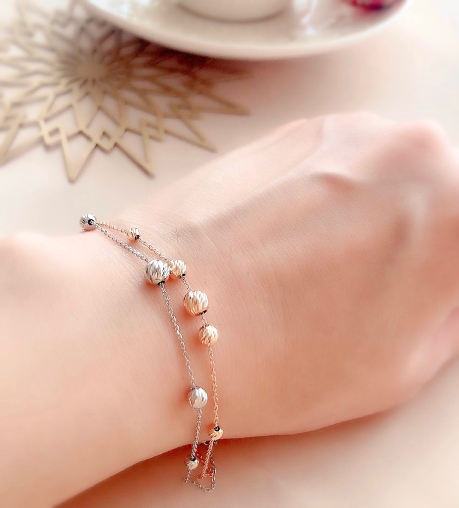 K18 スライドカットボールブレスレット Cecil （セシル）